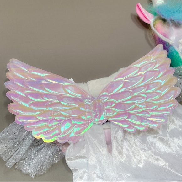 Girls RAINBOW UNICORN PEGASUS dress costume, girls L 10-12. - Picture 9 of 11